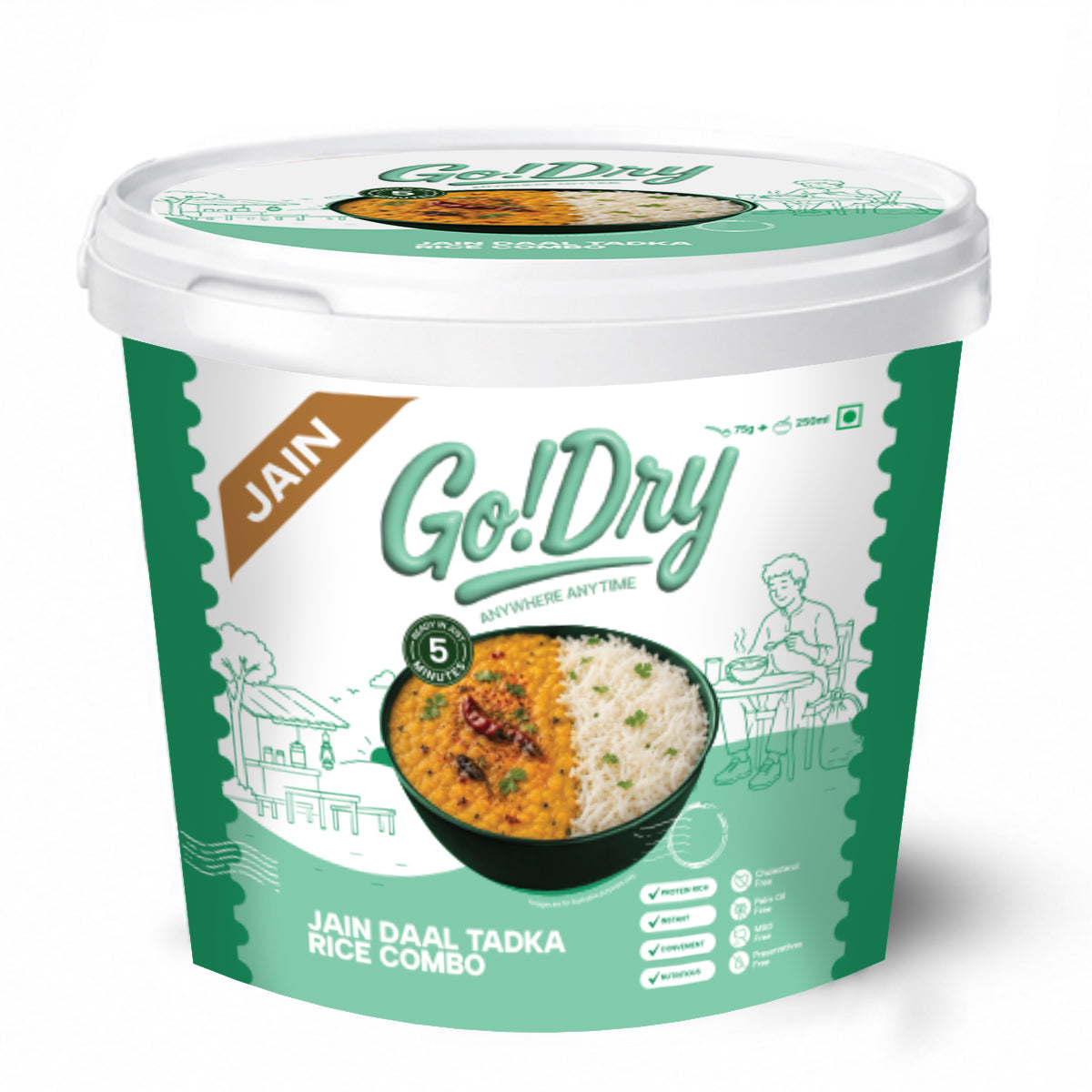 Jain DaalTadka + Rice Combo