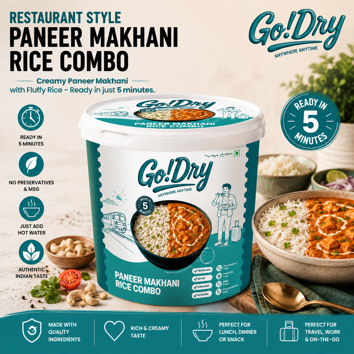 Paneer Makhani + Rice Combo
