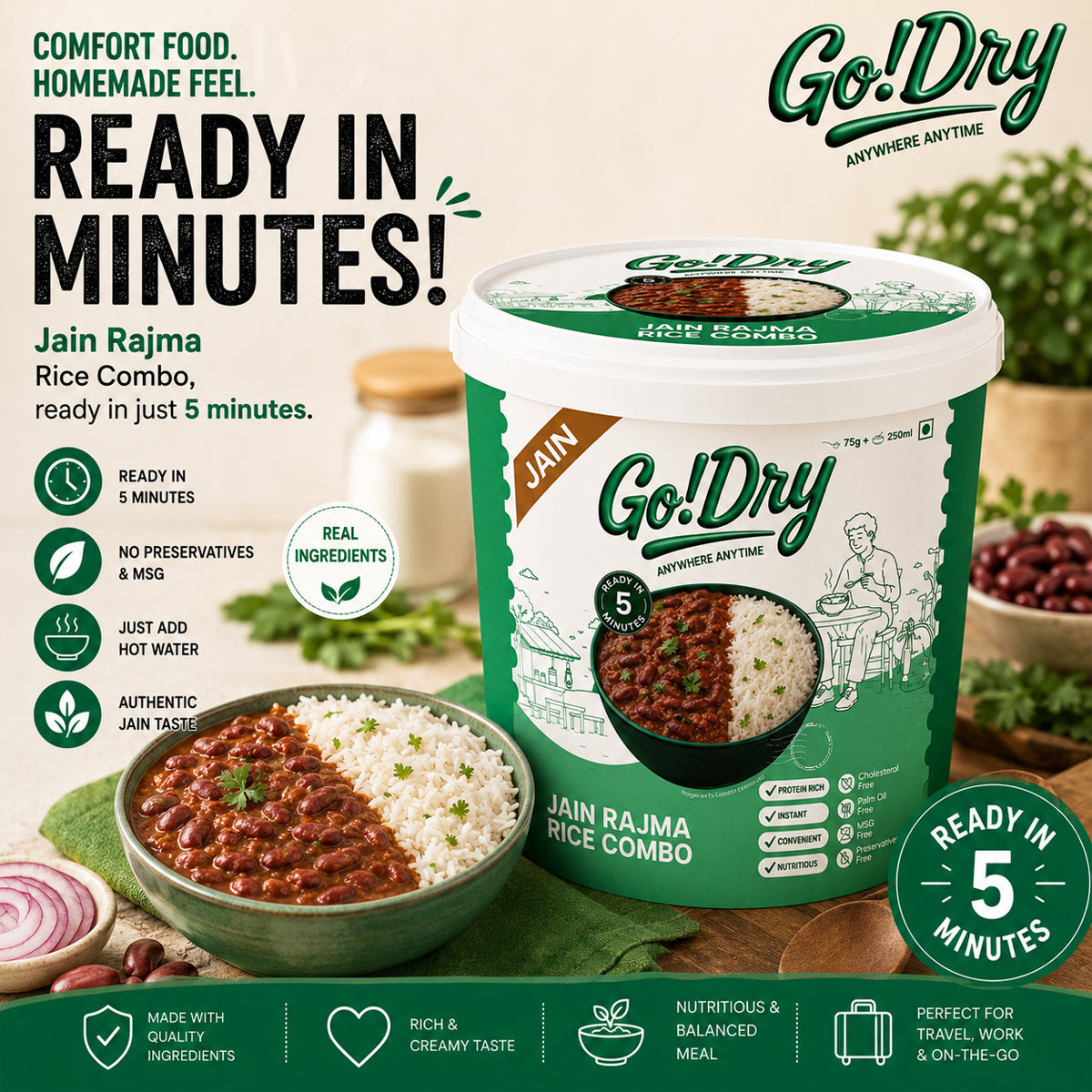 Jain Rajma + Rice Combo