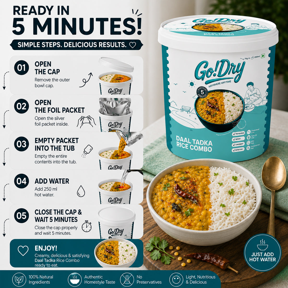 DaalTadka + Rice Combo